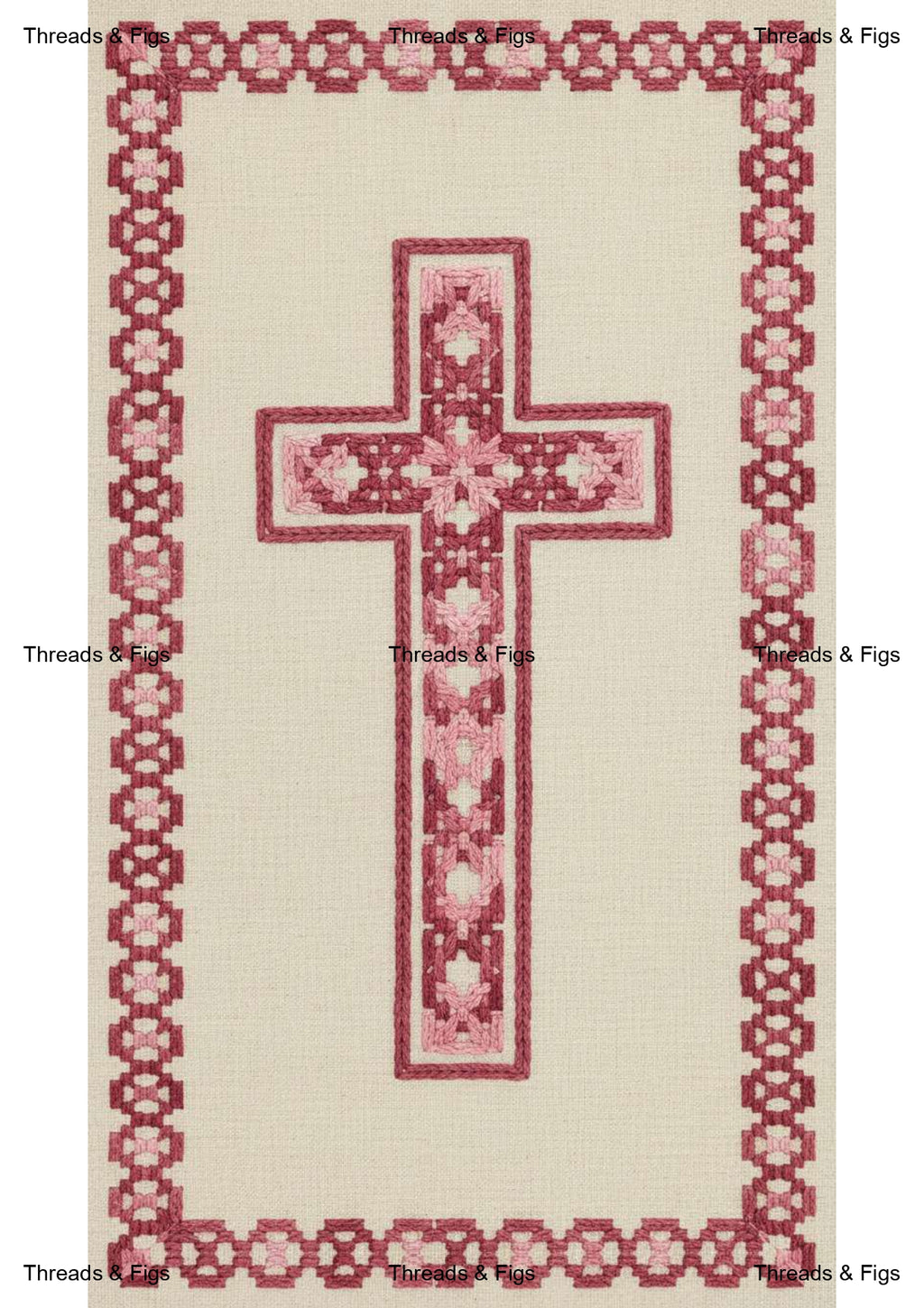 Fallahi Cross — Tatreez-Inspired Cross Phone Wallpaper | Set of 3