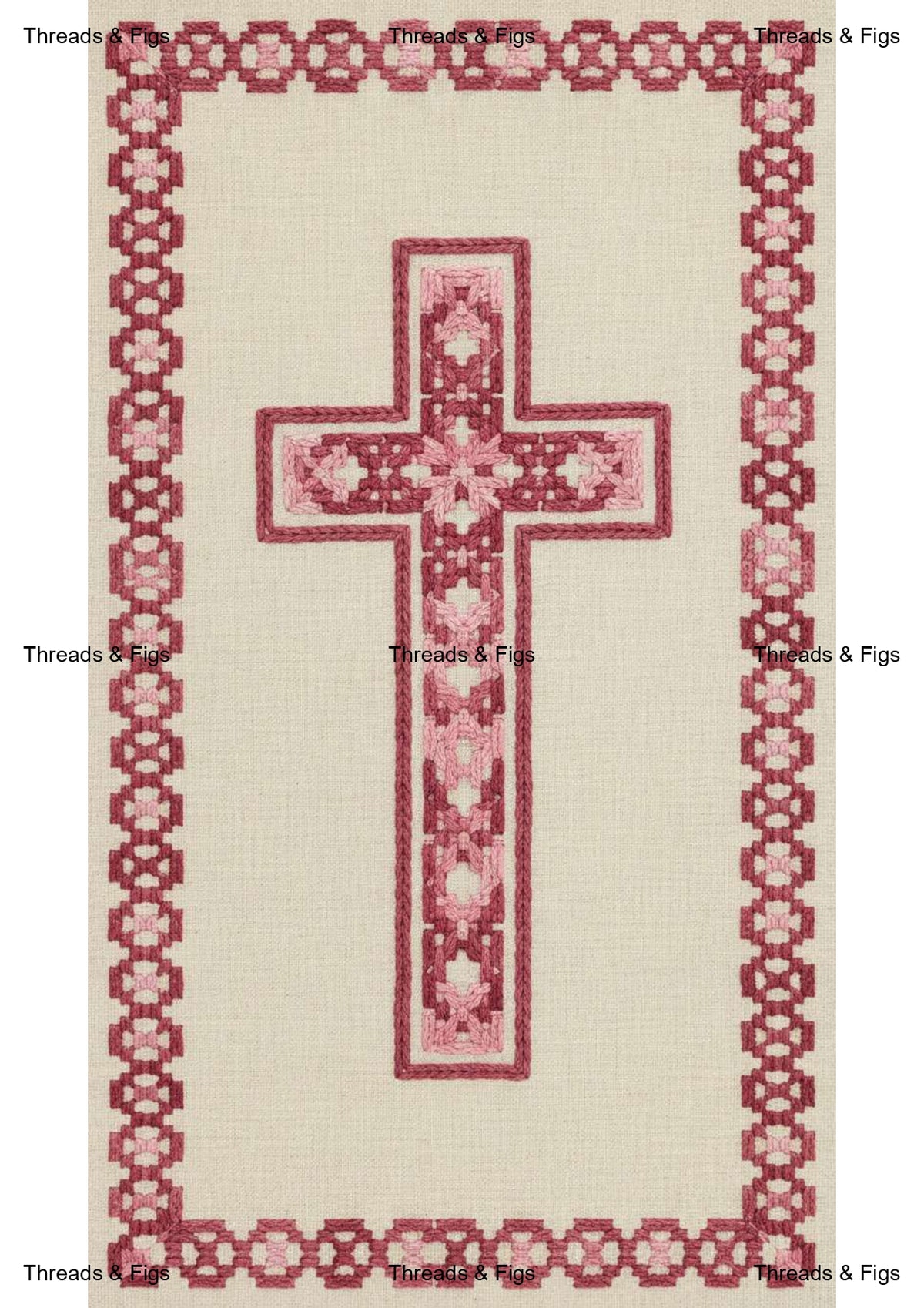 Fallahi Cross — Tatreez-Inspired Cross Phone Wallpaper | Set of 3